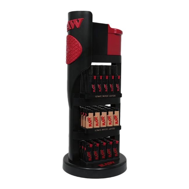 RAW LIGHTERS DISPLAY (PHOENIX 30BLACK + 30CLASSIC + 50EXTENDO) 3TIER 110CT DISPLAY