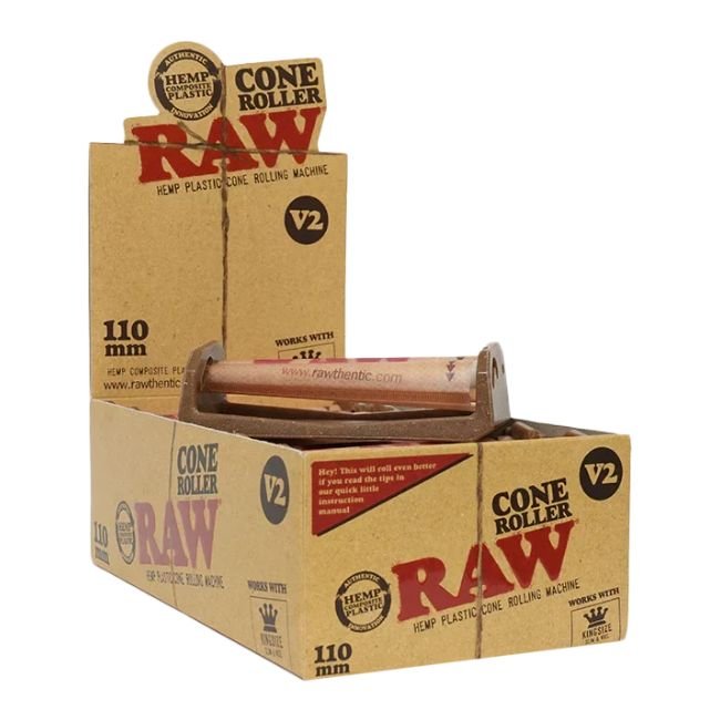 RAW V2 (110MM) CONE ROLLER MACHINE WORKS WITH KING SIZE SLIM &amp; WIDE 12CT/ BOX