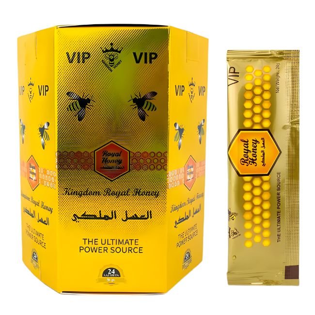 ROYAL VIP KINGDOM HONEY THE ULTIMATE POWER SOURCE SEXSUAL ENHANCEMENT 24 SACHETS PER BOX
