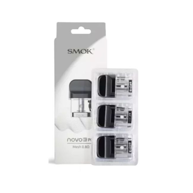 SMOK NOVO POD 3ML CLEAR MESHED 0.8 REPLACEMENT POD 3PK