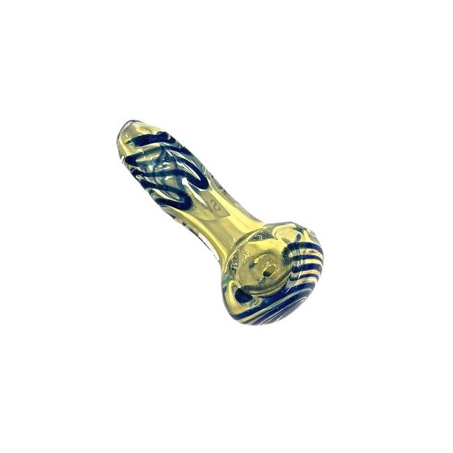 GLASS 3"INCH DOUBLE FRYT LIME DESIGN HANDPIPE