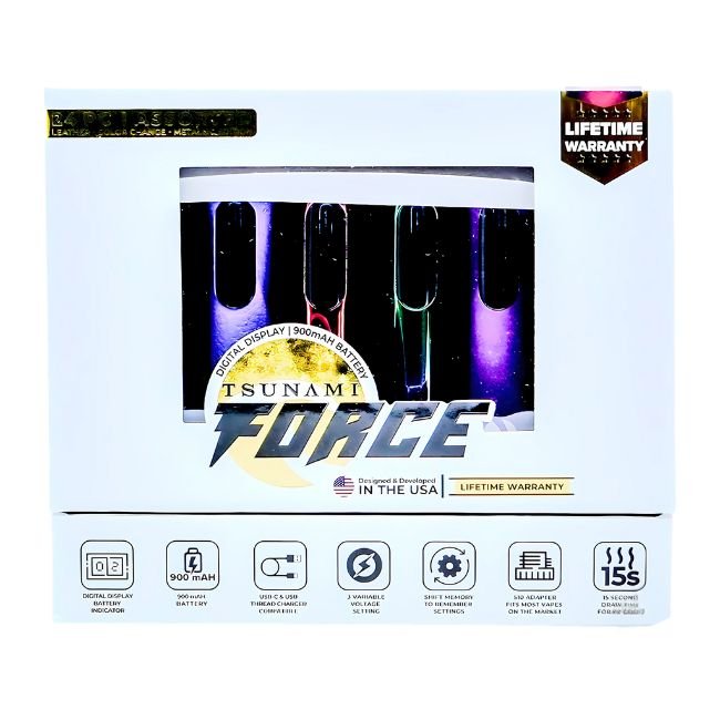 TSUNAMI FORCE DIGITAL DISPLAY 900mAH BATTERY ASSORTED COLOR 24CT/ BOX (B-1007)