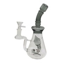 11" FANCY DOWN PERC DESIGN GLASS WATER PIPE