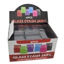 GLASS STASH JAR-L FOR HERB &amp; MEDICINE ASSORTED DESIGN 6CT DISPLAYS