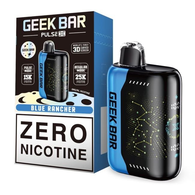 GEEK BAR PULSE X 0% DISPOSABLE (ZERO NICOTINE) (90ML) REG. MODE - 25K &amp; PULSE. MODE - 15K PUFFS 5CT/ BOX