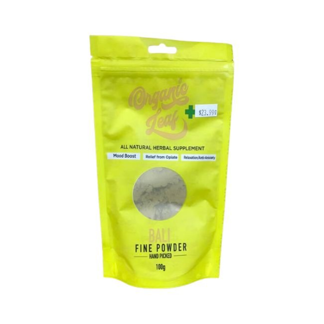 ORGANIC LEAF KRATOM 100GM POWDER BAG