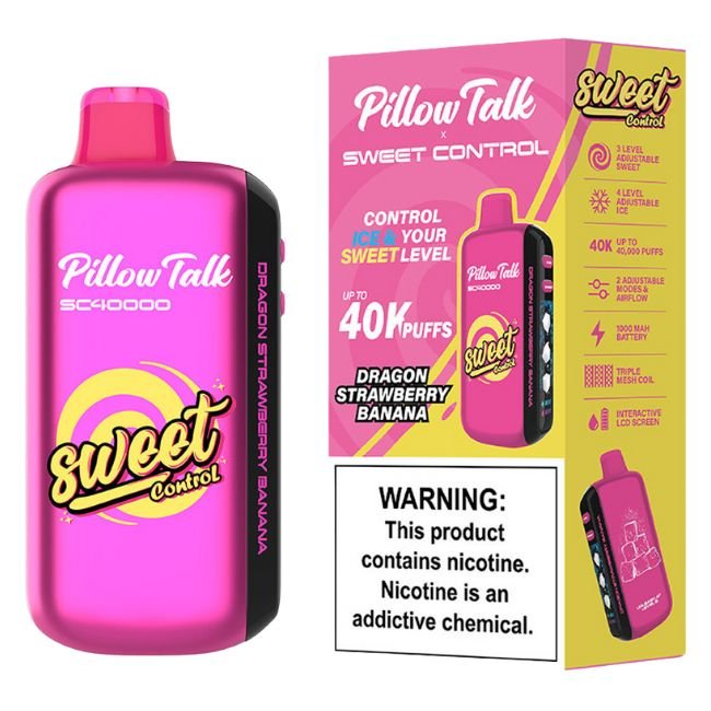 PILLOW TALK ICE &amp; SWEET CONTROL 5% DISPOSABLE TEXAS COMPLIANT (100ML) 40K PUFFS 5CT/ BOX