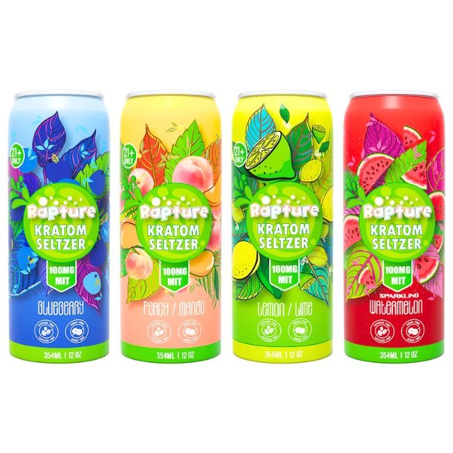 RAPTURE KRATOM SELTZER DRINK 100MG MIT (12OZ  354ML/ CAN) 12CT/ CASE