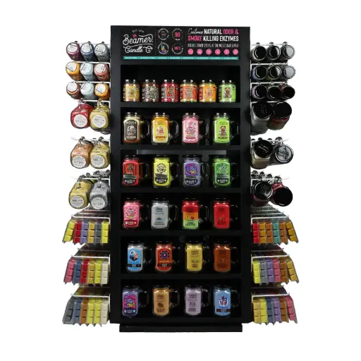 [Beam03] Beamer Candle Co - Fully Filled Spinning Medium Wooden Retail Display