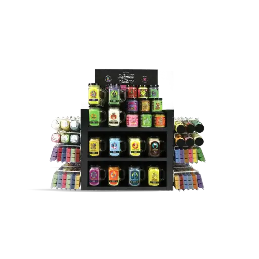 [Beam05] Beamer Candle Co - Full Two-Tier Small Wooden Retail Display