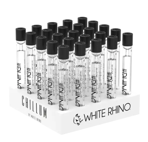 [CH1003] WHITE RHINO- CHILLUM WITH SILICONE CAP - 25 COUNT DISPLAY