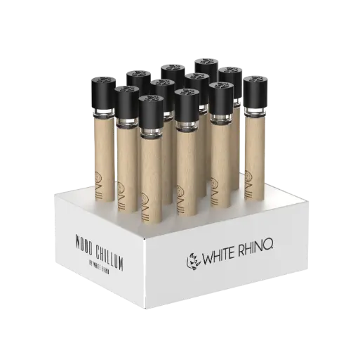 [CH1101] WHITE RHINO- WOOD CHILLUM WITH SILICONE CAP - 12 COUNT DISPLAY