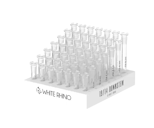 [DS1000] WHITE RHINO- 19/14 GLASS ON GLASS DOWNSTEM - 49 COUNT DISPLAY