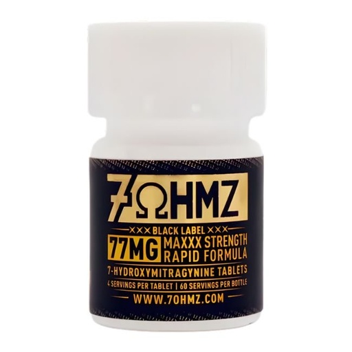 [7HYDROBLK15CTJR] 7 OHMZ BLACK LABEL 7-HYDROXY 77MG PER TABLET 15CT/ JAR