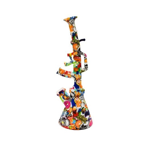 12'' SILICONE GUN SHAPE WATER PIPE