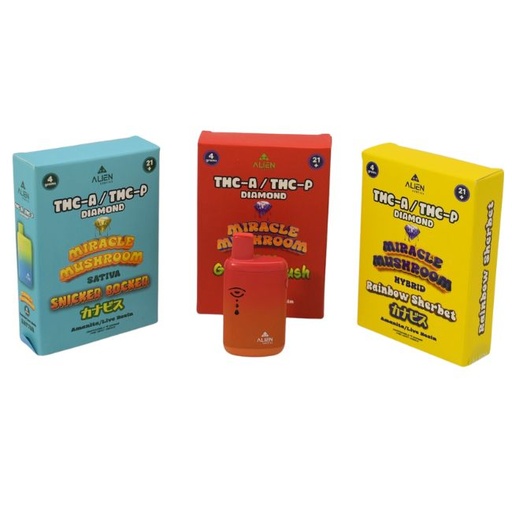ALIEN MIRACLE MUSHROOM THCA + THCP DIAMOND LIVE RESIN 4GM DISPO 5CT/ BOX