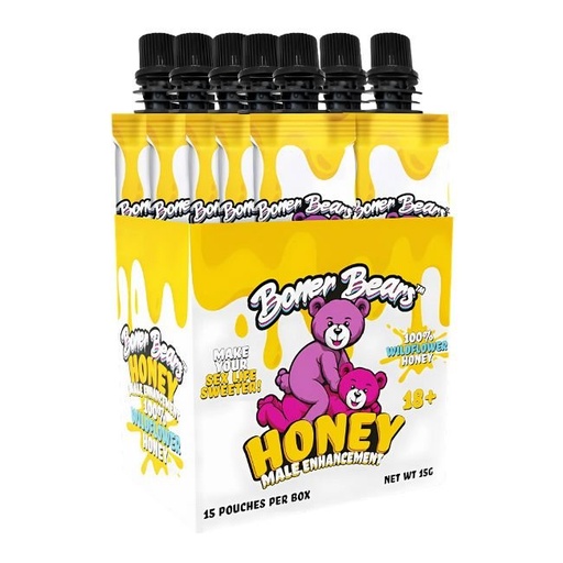 [BBHONEY15CT] BONER BEARS 100% WILD FLOWER MALE ENHANCEMENT HONEY TUBES 15CT/ BOX