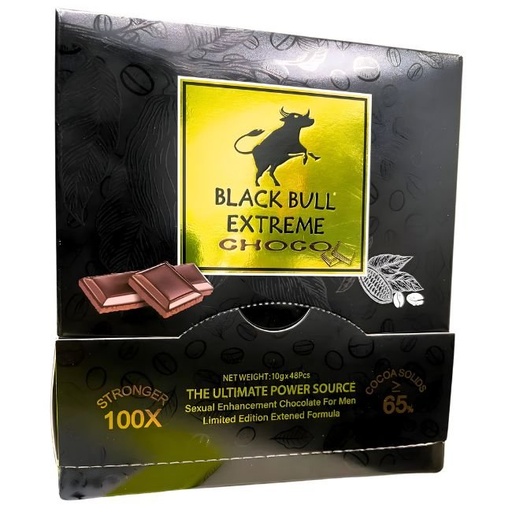 [BLACKBULLCHOC48C] BLACK BULL EXTREME CHOCO SEXUAL ENHANCEMENT CHOCOLATE FOR MEN 48CT/ BOX