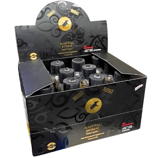 [BLACKBULLEXSHOT] BLACK BULL EXTREME PREMIUM  "DON'T QUIT' MALE ENHANCEMENT SUPPLEMENTS SHOT 12CT/ BOX