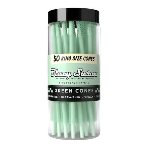 [BLAZYGREENKS] BLAZY SUSAN KING SIZE GREEN CONES 50CT JAR