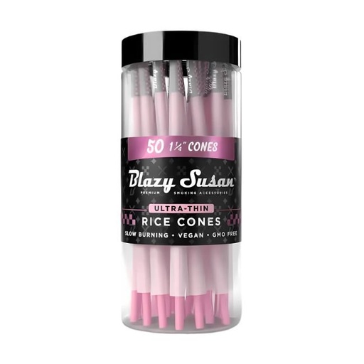 [BLAZYRC114] BLAZY SUSAN 1-1/4 SIZE ULTRA THIN RICE CONE 50CT JAR