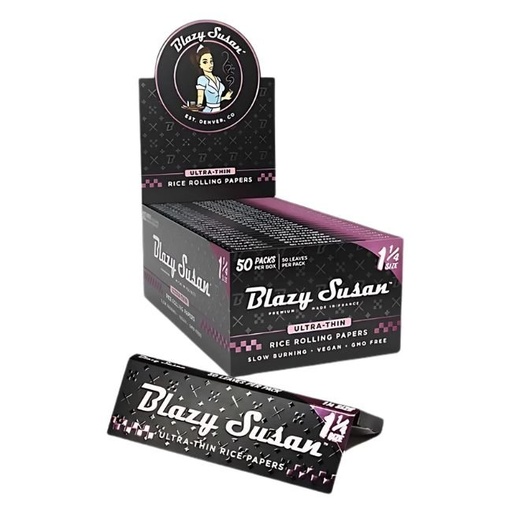 [BLAZYRP114] BLAZY SUSAN 1-1/4 SIZE ULTRA THIN RICE ROLLING PAPER 50CT/ BOX