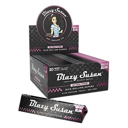 [BLAZYRPKSS] BLAZY SUSAN KING SIZE SLIM ULTRA THIN RICE ROLLING PAPER 50CT/ BOX