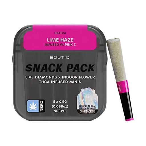 BOUTIQ THCA LIVE DIAMONDS INDOOR FLOWER 0.5GM MINI PRE ROLLS JOINTS 5PK TIN 10CT/ BOX