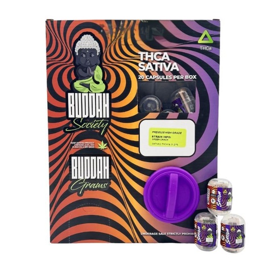 BUDDAH SOCIETY PREMIUM HIGH GRADE THCA 1GM X 20CT FLOWER CAPSULES BOX