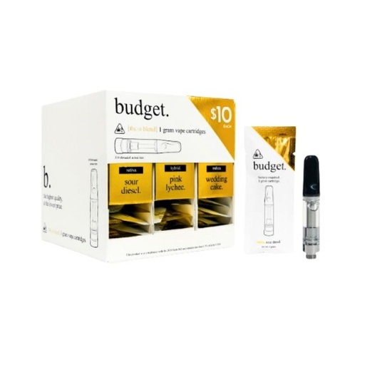 BUDGET THC-A BLEND 1GM VAPE CART ASSORTED FLAVORS 30CT/ BOX