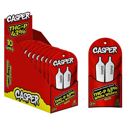 CASPER THC-P PREMIUM INDOOR FLOWER 43% 1GM X 2PK PRE ROLLS JOINTS 10CT/ BOX