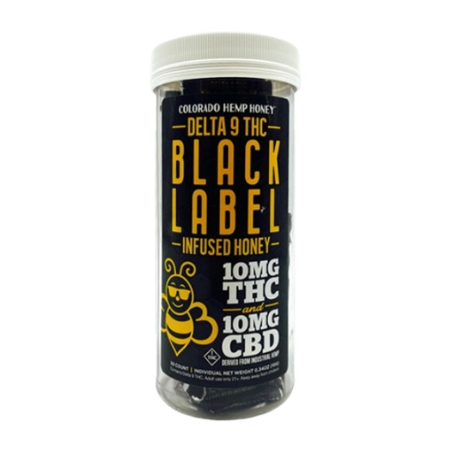 COLORADO DELTA 9 THC BLACK LABEL INFUSED HEMP HONEY 30CT/ JAR