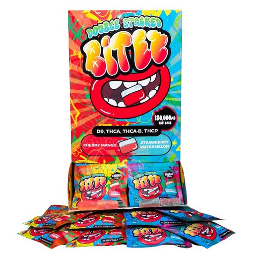 DOUBLE STACKED BITEZ D9+THCA-B+THCP 2000MG X 60PK GUMMIES 60CT/ BOX