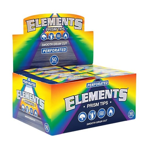 [ELEMPRISMTIPS] ELEMENTS SMOOTH GRAIN CUT PRISM PERFORATED TIPS 50CT/ BOX