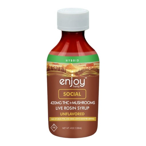 ENJOY HEMP THC + MUSHROOM LIVE ROSIN 420MG SYRUP