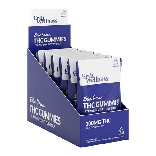 ERTH WELLNESS THC + STRAIN-SPECIFIC LIVE RESIN 300MG GUMMIES 30PK 6CT/ BOX