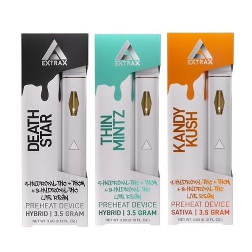 EXTRAX 9 HYDROXY+THC+THCM+8HYDROXY+THC LIVE RESIN PRE HEAT 3.5GM DISPO 6CT/ BOX