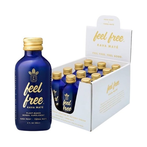 [FEELFREEKMATE] FEEL FREE KAVA ROOT+ YERBA MATE BOTANIC TONIC 2OZ 59ML12CT/ BOX