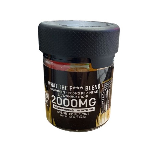 FUEGO DELTA 8 + D9 + HHC + THC-P 2000MG ASSORTED FLAVOR GUMMIES 10CT JAR