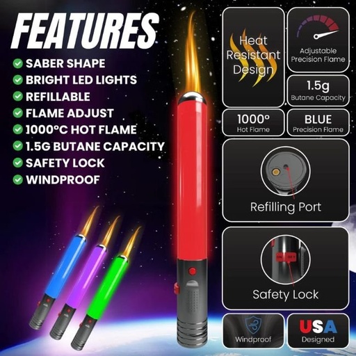FYRE BY SMYLE SABRE TORCH LIGHTER 5CT/ BOX
