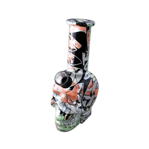 [G709] 6'' MYSTIC SKULL GLASS MINI BONG