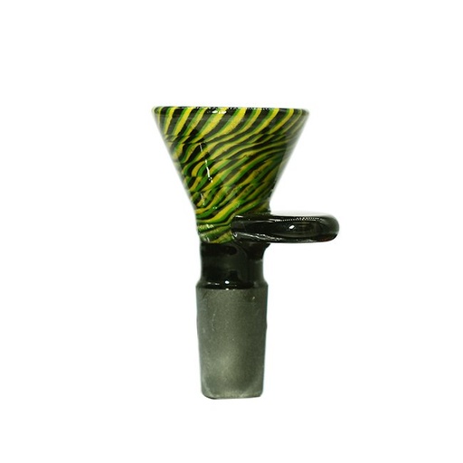 [GB36A014MALE] SMOQ GLASS 14MM AMERICAN HEAVY LIME BROWN BOWL ASSORTED COLORS "GB36A014MALE"