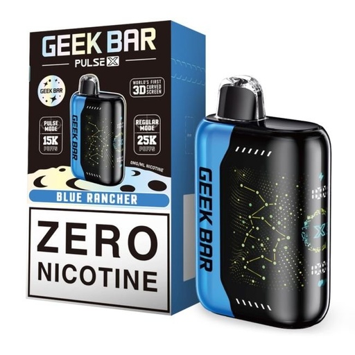 GEEK BAR PULSE X 0% DISPOSABLE (ZERO NICOTINE) (90ML) REG. MODE - 25K &amp; PULSE. MODE - 15K PUFFS 5CT/ BOX