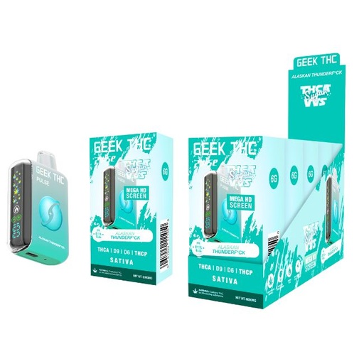 GEEK THC PULSE THCA SUGAR VVS D9+D6+THCP HD SCREEN 6GM DISPO 5CT/ BOX