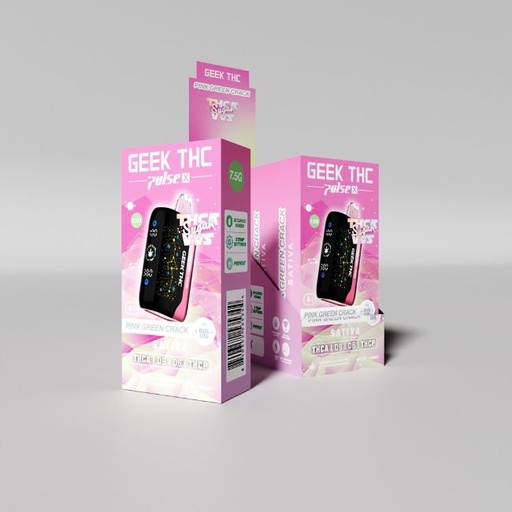 GEEK THC PULSE X THCA VVS SUGAR D9 + D6 + THCP 7.5GM DISPO 5CT/ BOX