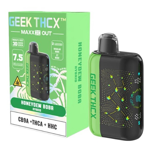 GEEK THCX MAXXX OUT CB9A + THCA + HHC 7.5GM DISPO 5CT/ BOX