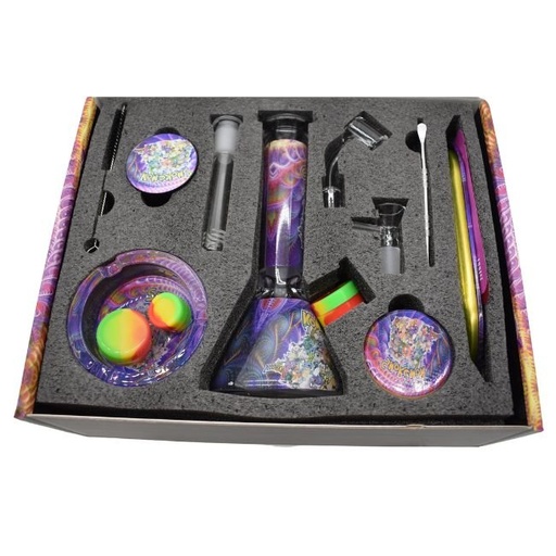 [GIFTSET2] GIFT SET OF BANGER-DOWNSTEM-DAB TOOL-CLEANING BRUSH-ROLLING TRAY-CONTAINER FANCY SET