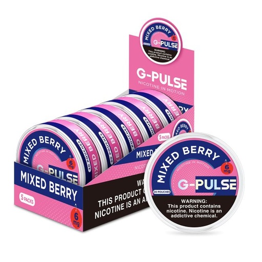 G-PULSE NICOTINE POUCHES POWERED BY GEEK BAR 20 PACK 5CT /CANS BOX
