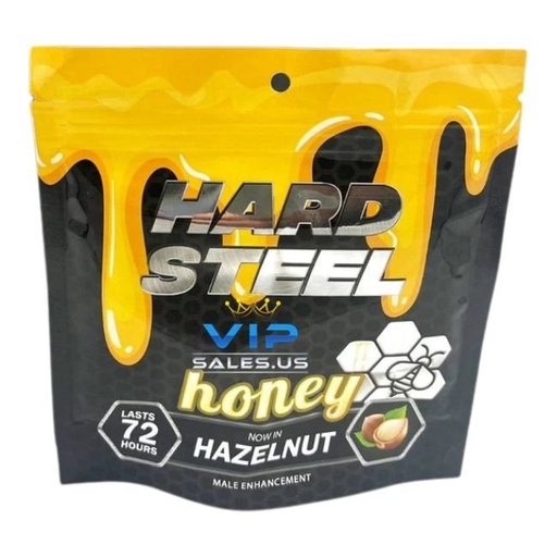[HARDSTEELHONBAG] HARD STEEL MALE ENHANCEMENT HONEY NOW IN HAZELNUT 12 SACHETS PER BAG