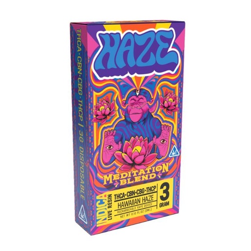 HAZE MEDITATION BLEND THCA+CBN+CBG+THCP LIVE RESIN 3GM DISPO 6CT/ BOX